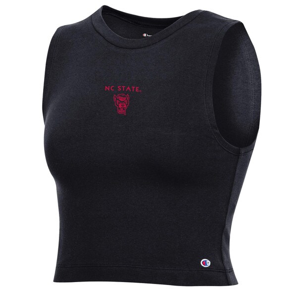 Black Crop Ladies Tank - NC State